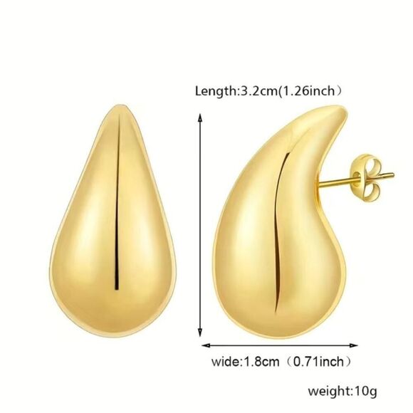 Chunky Hoop Earrings For Women Light Waterdrop Hollow Open Hoops - Picture 4 of 12